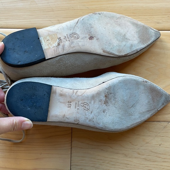 M.Gemi Brezza lace up flats in suede taupe 35.5 fits like a 5.5 - Picture 3 of 3